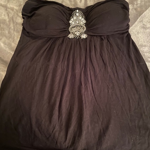 Strapless Black shirt with silver accent on chest.  Size L. - Picture 1 of 1